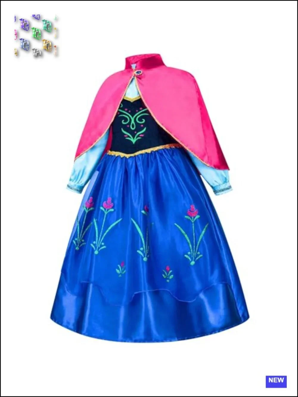 Girls Princess Dress Up Costume Cosplay with Cape Crown Wand